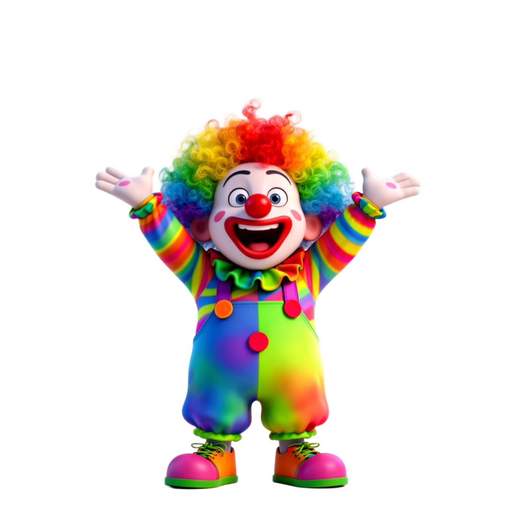 Clown celebrating